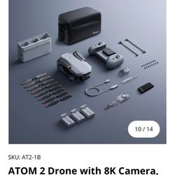 ATOM 2 Drone with 8K Camera, Al Track, 10km Video Transmission, Vertical Shooting, CO  also has 3 battery fly more  combo New In box 