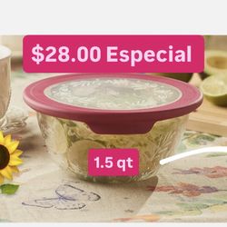Especial $28.00 Container 1.5 Qt Guarda Comidas Postres Ensaladas Puedes Honear Princess House Ventas Finales 