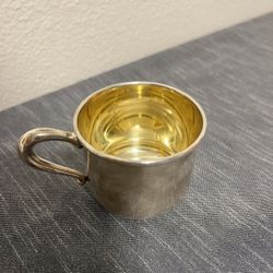 VTG Sterling Silver 925 Gold Wash Baby Cup WEB SILVER CO