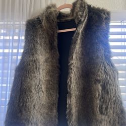 Fur Vest reversible 