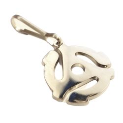 45 RPM Record Adapter Spindle Silver Plated Zipper Pull Clip 