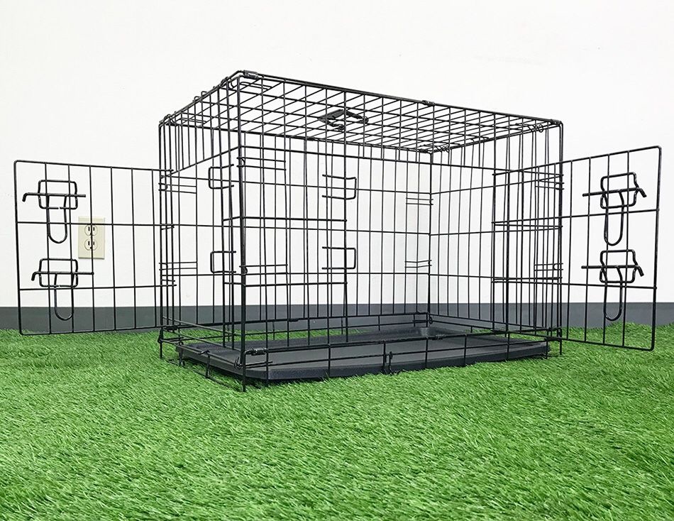 Brand New $35 Folding 30” Dog Cage 2-Door Folding Pet Crate Kennel w/ Tray 30”x18”x20”