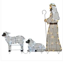 Shepherd And Sheep Christmas Decoration