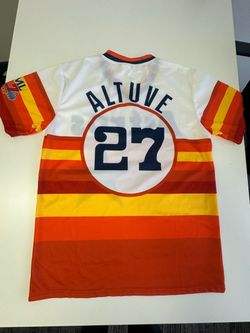 Jose Altuve Houston Astros SGA Jersey Size Adult Medium Rainbow Tequila Sunrise