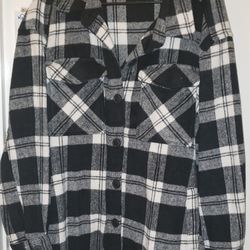 Black and White Flannel shirt/Jacket 