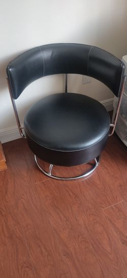 Black leather swivel chair modern contemporary
