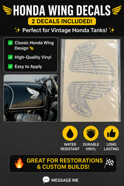 HM Fuel Decals. (2 Logos)-Classic 1969 to 1971 Honda