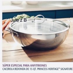 Princess House Cacerola De 15 Qts Heritage Signature Nueva En Su Caja 