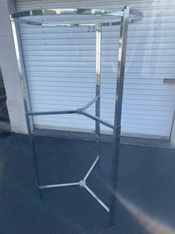Chrome Round Clothing Rack Display Stand
