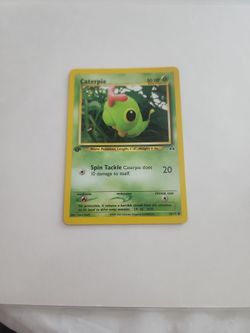 Caterpie 53/75 First Edition Pokémon card from the Neo Discovery set