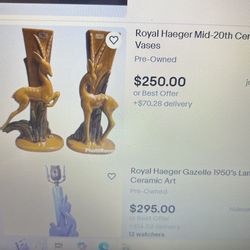 Royal Hager Mid-Century Gazelle Vases