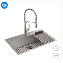 Kohler Pro-Function Kitchen Sink Kit - With Vibrant Stainless Faucet