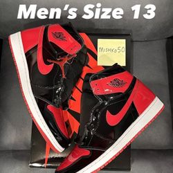 Air Jordan Retro 1 High OG Patent Bred Banned ‘85 Nike Dunk Chicago Lost & Found 1985 Black Toe Red 2025 Men’s Size 13 Travis Scott 5 Metallic Kobe 6 