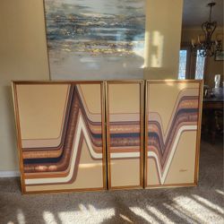 3pc. "Letterman" wall art