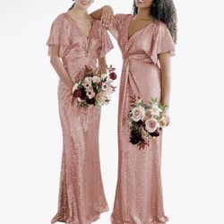 NEW Beautiful Sequin Pink Dress For Special Occasion