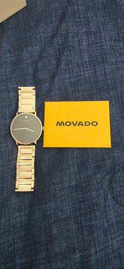 Movado Signature Blue Dial Stainless Steel Bracelet 40MM Mens Watch