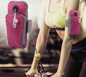 Sport bag for arm with ear phone hole. Holds keys, cards, phone, etc. - perfect for storing items during work out- BRAND NEW
