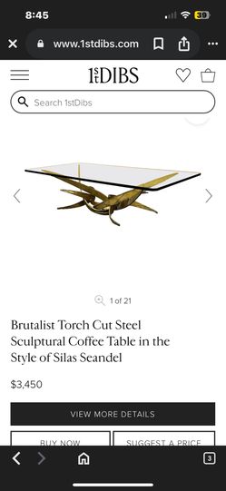 Artistic Silas Seandel Glass Coffee Table