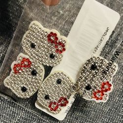 Hello Kitty Bling Charms, 4 Pieces, See Picture For Size