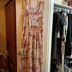 Beautiful Pink Floral Maxi Dress By “Lascana” (see Catalog).  Size 14
