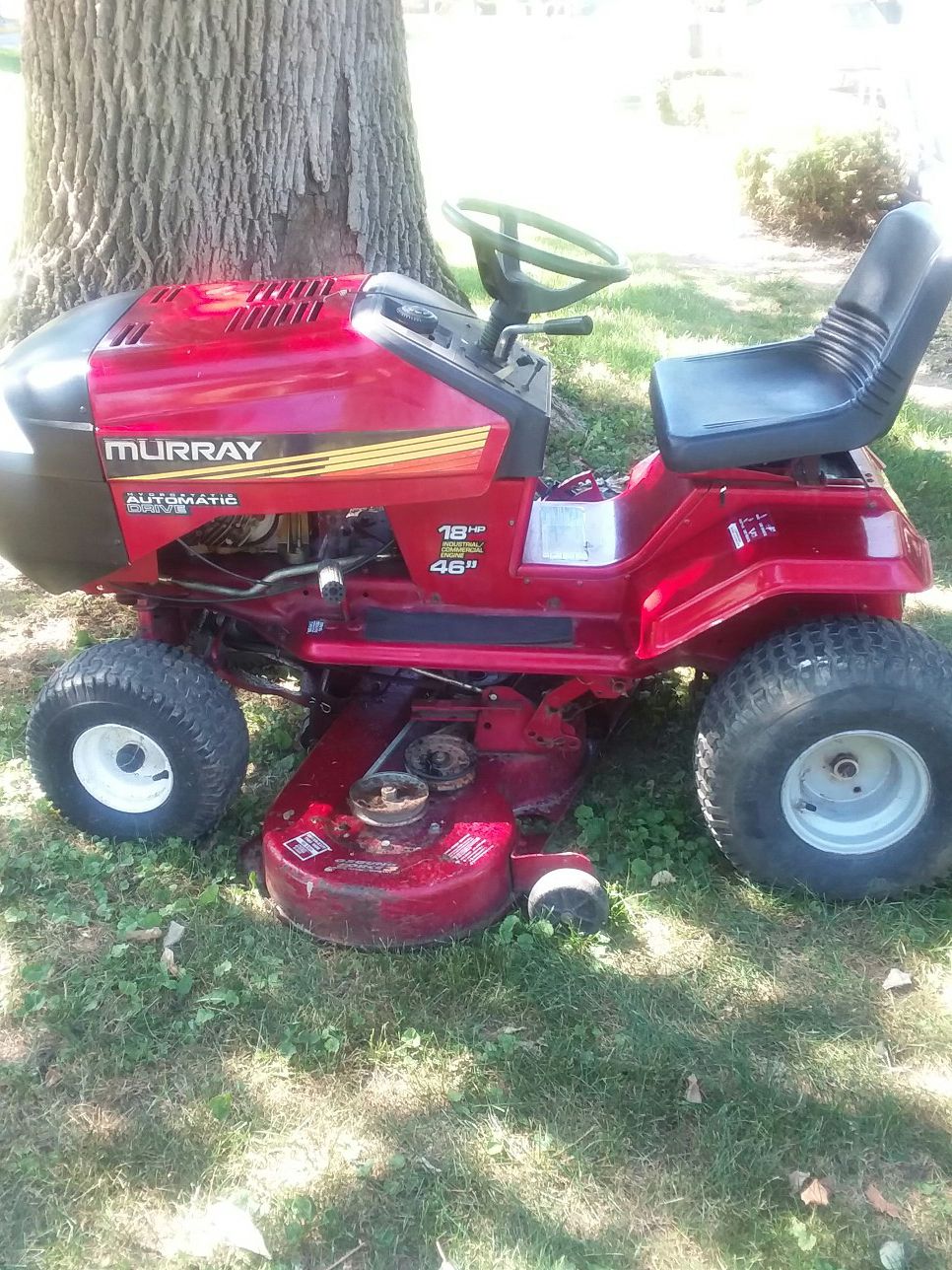 PRICE REDUCTION: Murray Riding Mower with 46 inch cutting deck. ITEM AVAILABLE UNTIL IS SAYS, "Sold."