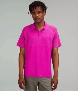 LULULEMON Metal Vent Tech Polo 2.0 Shirt in Pink Clay/Purple Highlight, Men's XL