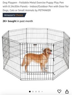 Metal dog playpen,  fence