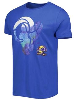 New Era Los Angeles Rams Ink Dye T Shirt Mens 3X Blue New Sideline Tee