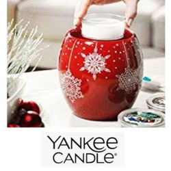 NEW!  Yankee Candle Crimson Flurries with Timer Scenterpiece Easy MeltCup Warmer