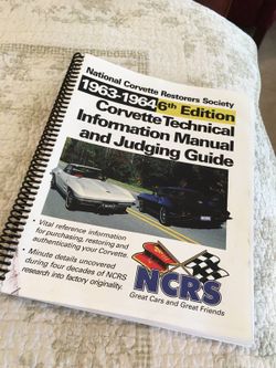 Corvette Technical Information Manual and Judging Guide.