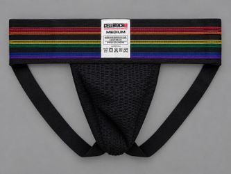 CELLBLOCK 13 Tight End Pride Jockstrap Black Medium NWT