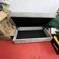Gray Ottoman With Storage 
