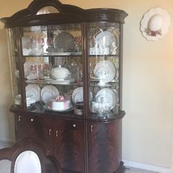 Elegant China Cabinet and gorgeous table and 8 beautiful chairs