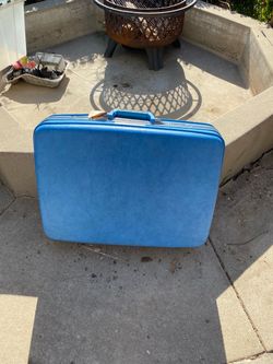 Vintage Blue Hard Shell Suitcase