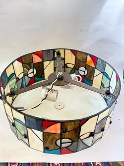 Vintage Tiffany or Allen and Roth style stained glass light