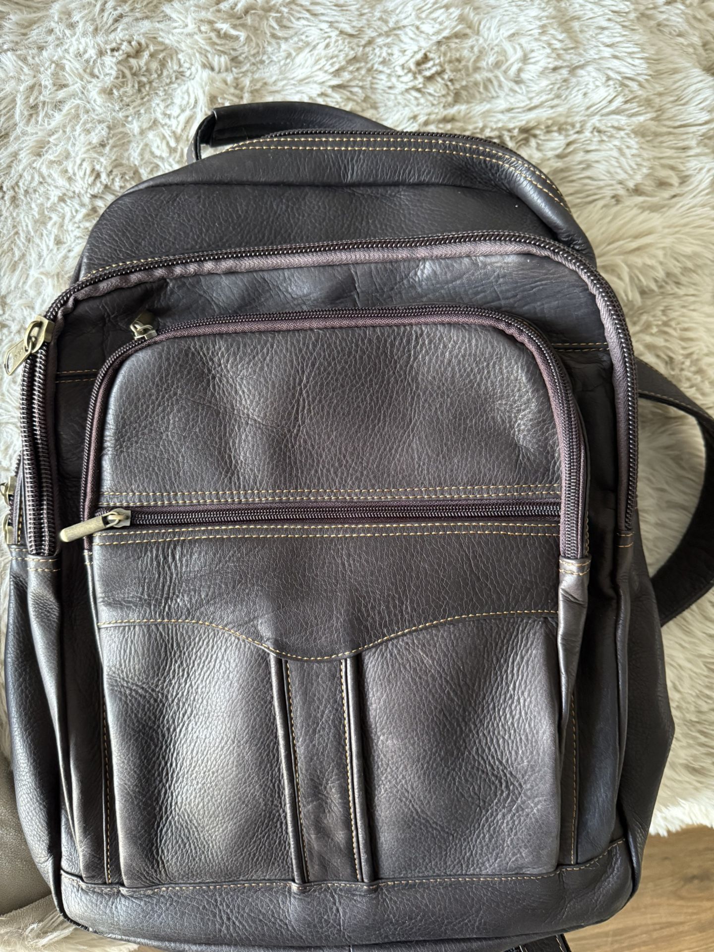 Leather Brown Backpack 