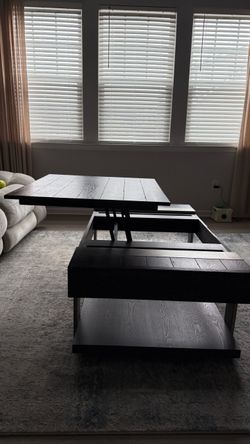 54 in. Long Rectangle Lift Top Coffee Table with Bottom