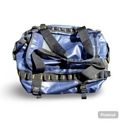 The North Face Base Camp Duffel in Navy and Summit Gold
