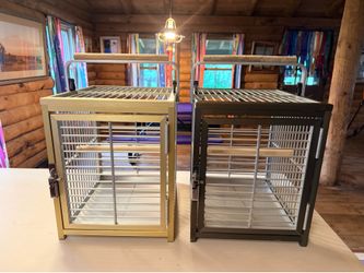 $350 EACH 2 King’s Cages Aluminum Lightweight Travel Carry Bird Parrot Cage ATT1214 (Gold & Bronze)