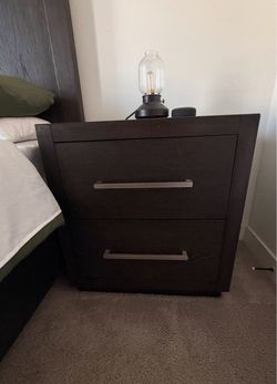 Dark wood nightstands