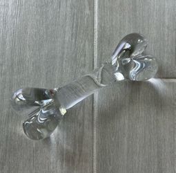 7" Val St Lambert France Art Crystal Glass Dog Bone Sculpture Paperweight Vtg