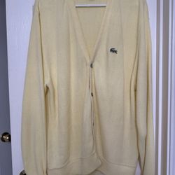 Lacoste Vintage Cardigan Sweater Made In USA (L) 