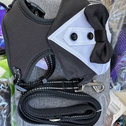 New Puppy Dog Suit Hardness With Leash Small