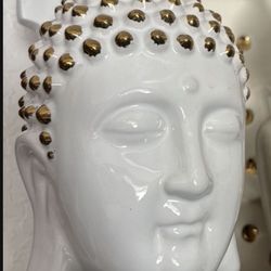 Only $25 Each. Gold & White Ceramic Buddha Bust Statue. Black & White Dice Vase. Elephant Lion Box. Rattan Bamboo Doll Chair Plant Stand. $25 EACH!
