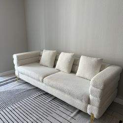 White Boucle Couch