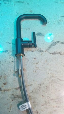 KOHLER Purist Matte Black 1-Handle Deck Mount High-Arc Kitchen Faucet