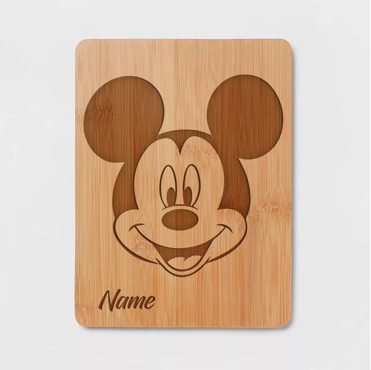 Mickey Smile Bamboo Wood Frame