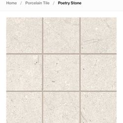 Bedrosian Poetry Ivory Mosaic 4”x4”