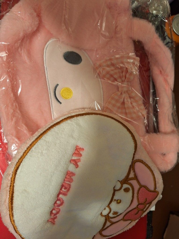 My Melody Plushie Purse and Bath Cloth Set