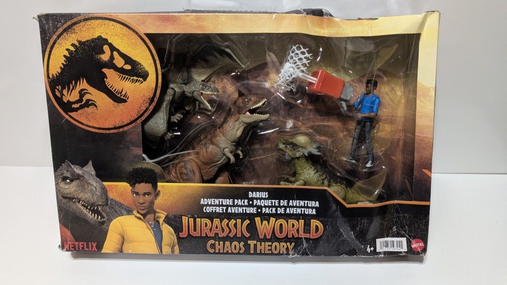 Jurassic World Chaos Theory Darius Adventure Pack with Dinosaurs Mattel Netflix Set
